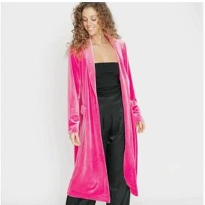 Smash + Tess Vibrant Pink Velvet Cardigan